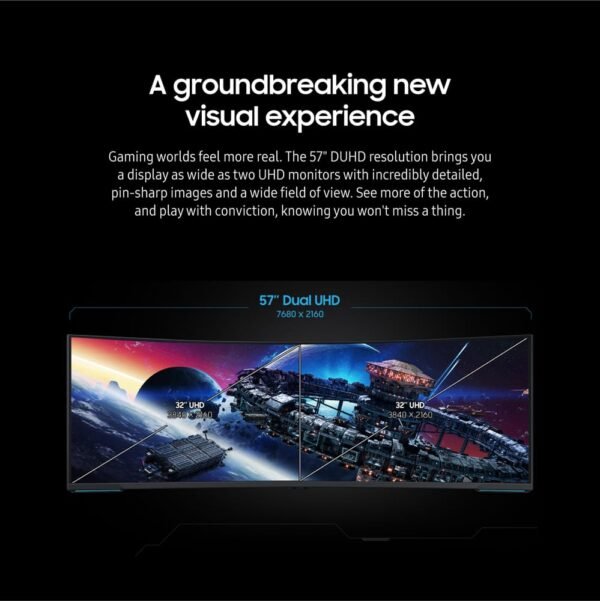 Samsung - 57" Odyssey Neo G9 Dual 4K UHD Quantum Mini-LED 240Hz 1ms HDR 1000 Curved Gaming Monitor (HDMI 