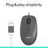 Logitech - M100 Wired Optical Ambidextrous PC Mouse with 1000 DPI Optical Tracking - Wired - Gray