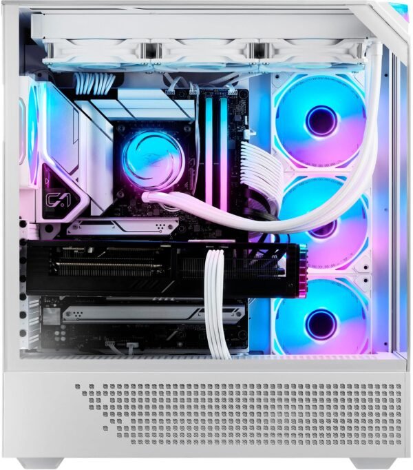 iBUYPOWER - Element Pro Gaming Desktop PC-AMD Ryzen 7 9800X3D, NVIDIA GeForce RTX 5070Ti 16GB, 32GB DDR5 RGB,2TB SSD - White