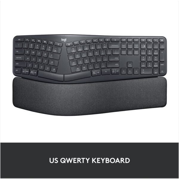 Logitech - ERGO K860 Ergonomic Full-size Wireless Keyboard for Windows and Mac with Palm Rest - Black