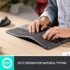 Logitech - ERGO K860 Ergonomic Full-size Wireless Keyboard for Windows and Mac with Palm Rest - Black