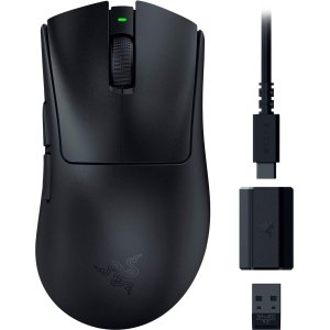 Razer - DeathAdder V3 HyperSpeed Lightweight Bluetooth Optical Gaming Mouse with 100 Hour Battery - Wireless - Black