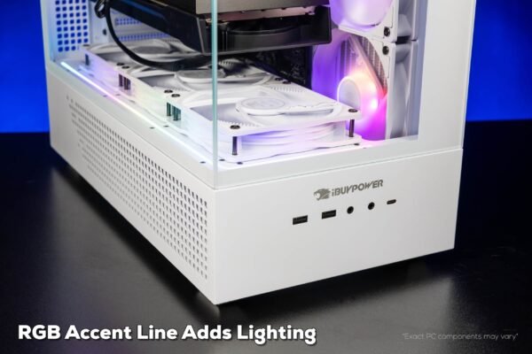 iBUYPOWER - Element Gaming Desktop PC - AMD Ryzen 9 9900X, NVIDIA GeForce RTX 5070 12GB, 32GB DDR5 RGB,2TB NVMe - White
