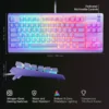 TKL Wired Membrane Whisper Quiet Switch Gaming Keyboard 8 zone RGB Backlighting - Lavender