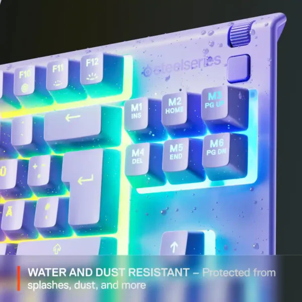 TKL Wired Membrane Whisper Quiet Switch Gaming Keyboard 8 zone RGB Backlighting - Lavender