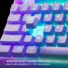 TKL Wired Membrane Whisper Quiet Switch Gaming Keyboard 8 zone RGB Backlighting - Lavender